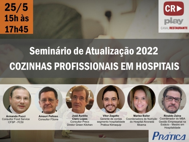 Foto Materiais Evento - COZINHAS PROFISSIONAIS EM HOSPITAIS  Seminrio Live de Atualizao 2022